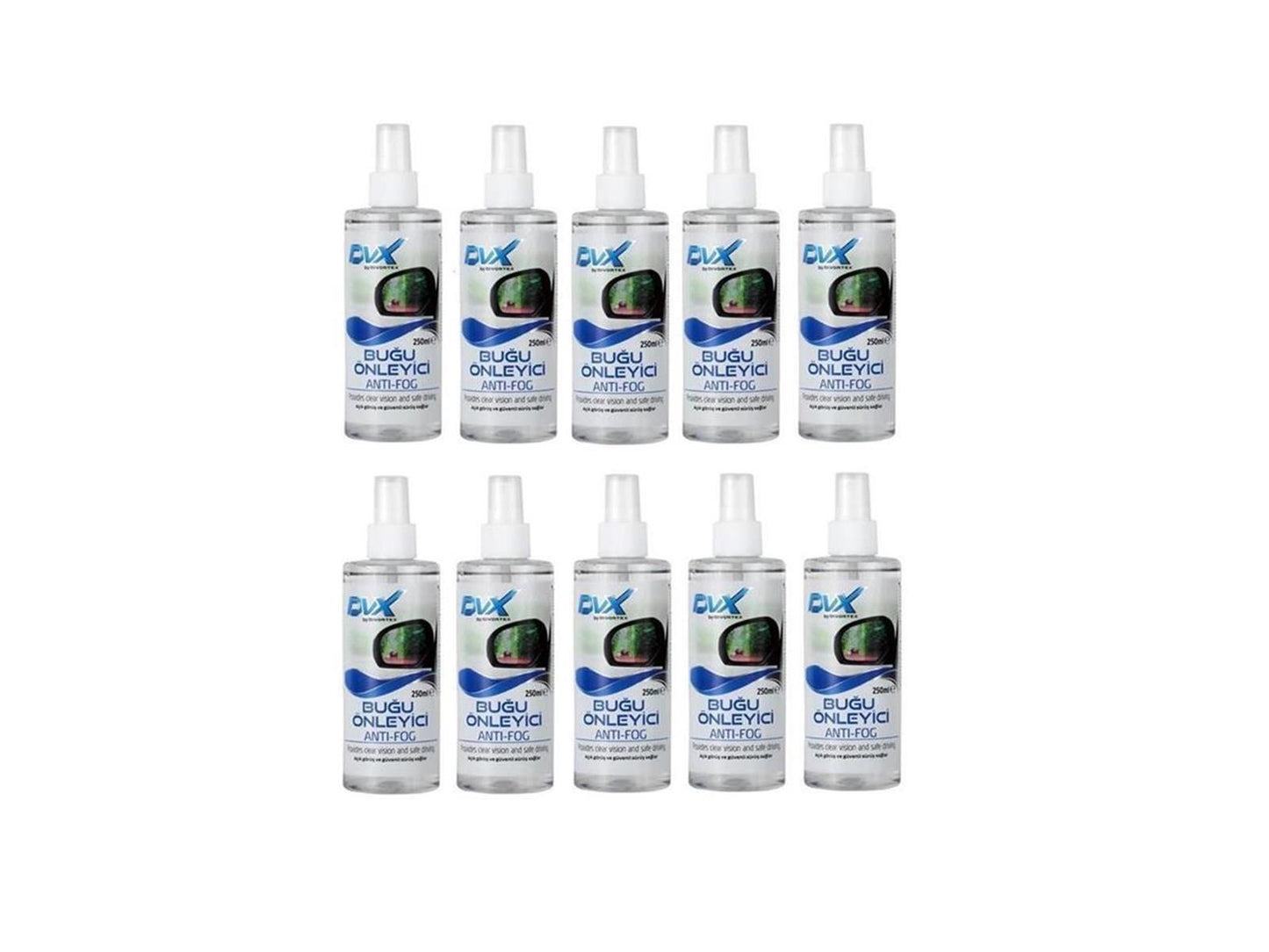 Anti-Beschlag Spray Auto Glasreiniger Scheibenreiniger Spiegel Helm Visier 10x 250ml