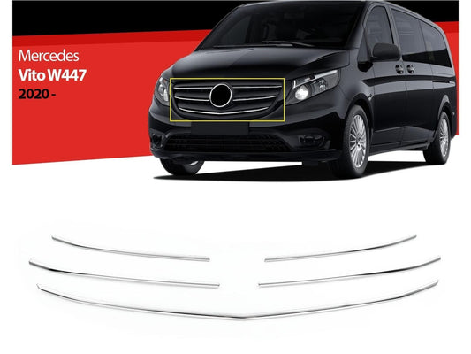 Kühlergrill Leisten für Mercedes Vito W447 2020-2024 5tlg Edelstahl Grillleisten