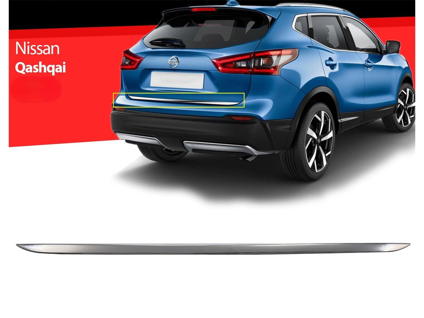 Kofferraumleiste Heckklappenleiste für Nissan Qashqai 2014-2017 Edelstahl