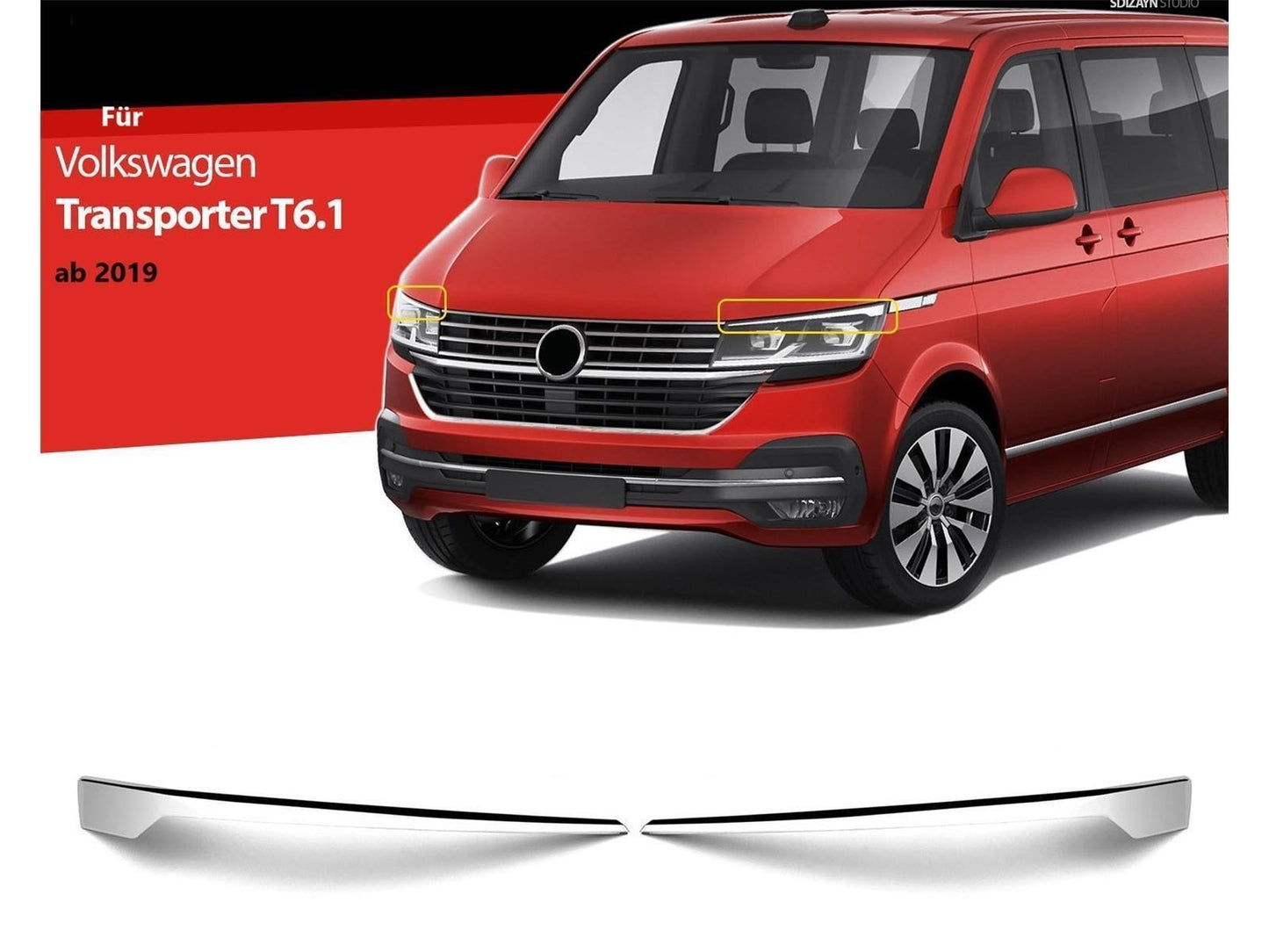 Nebelscheinwerferrahmen Nebelscheinwerfer für VW T6.1 Transporter ab 2019 2 tlg