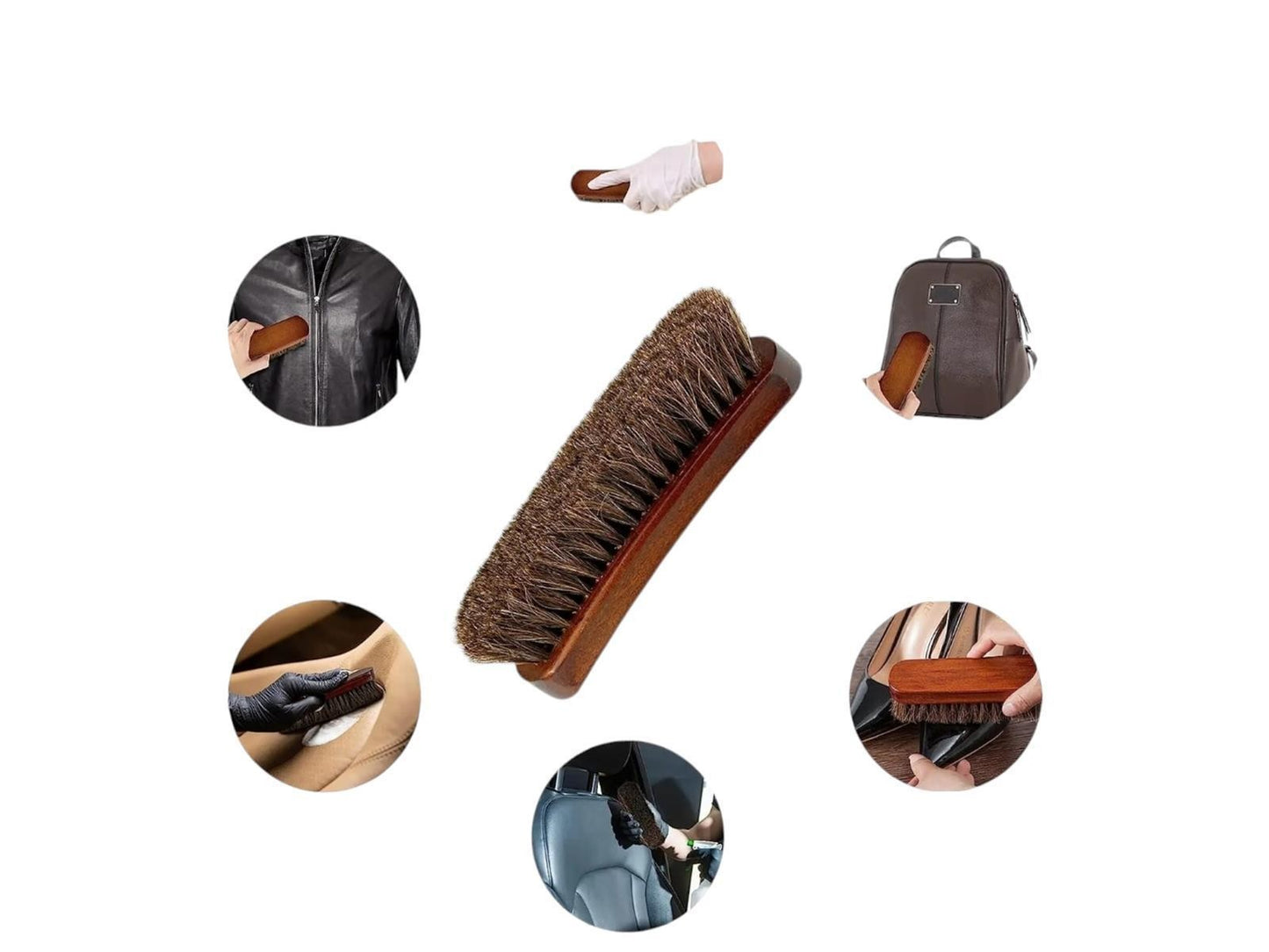 Leder Reinigungsbürste Autositz Schuh Polster Textil Pferdehaar