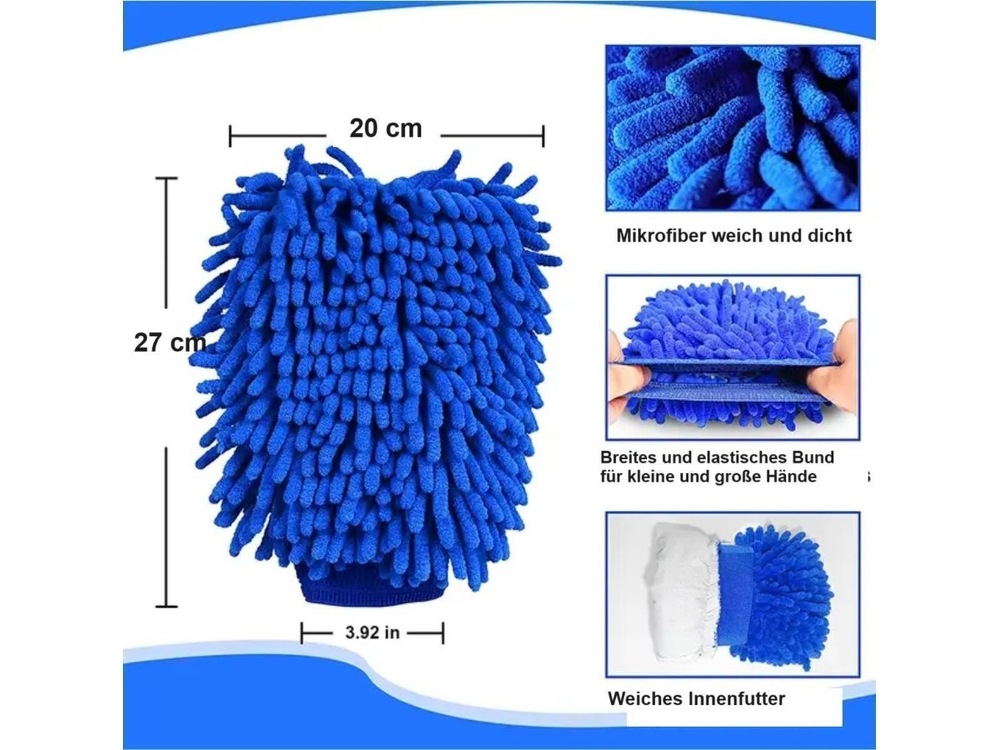 Auto Waschhandschuh Wash Mitt Mikrofaser Autowäsche Handwäsche