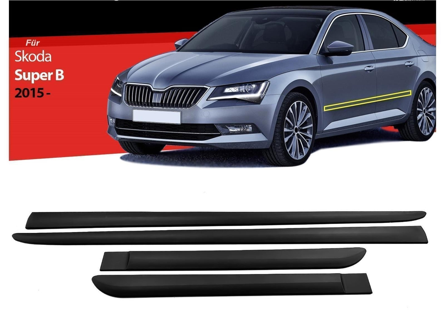 Türleisten Zierleisten Türschutz Autoschutz ABS für Skoda SuperB ab 2015
