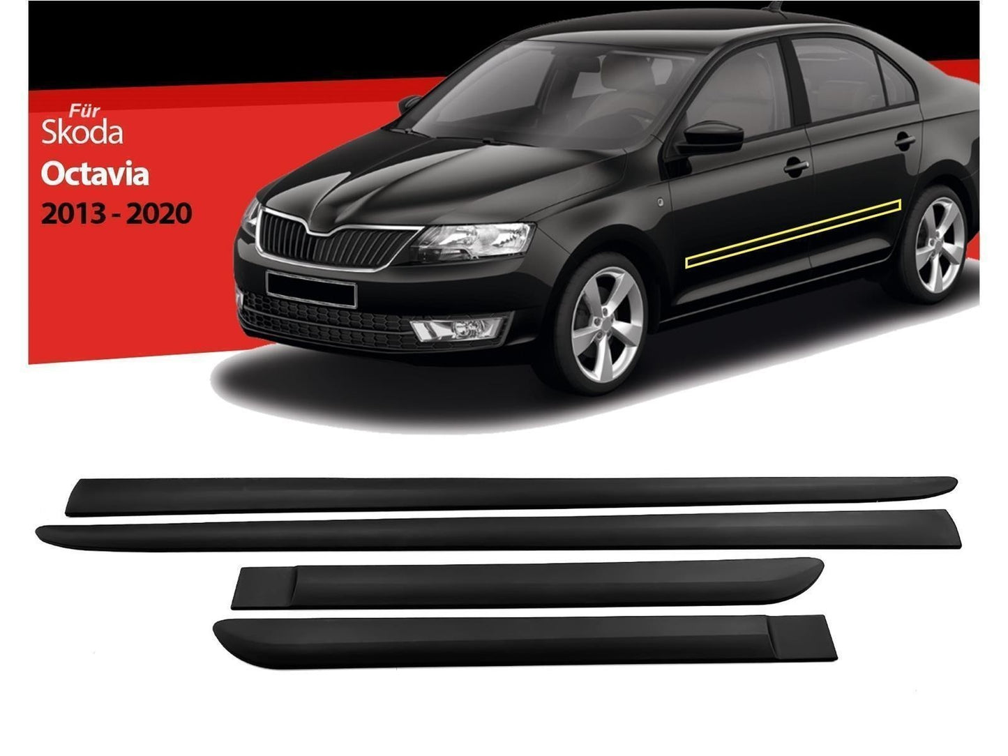 Türleisten Zierleisten Türschutz Autoschutz ABS für Skoda Ocatvia 2013 bis 2020