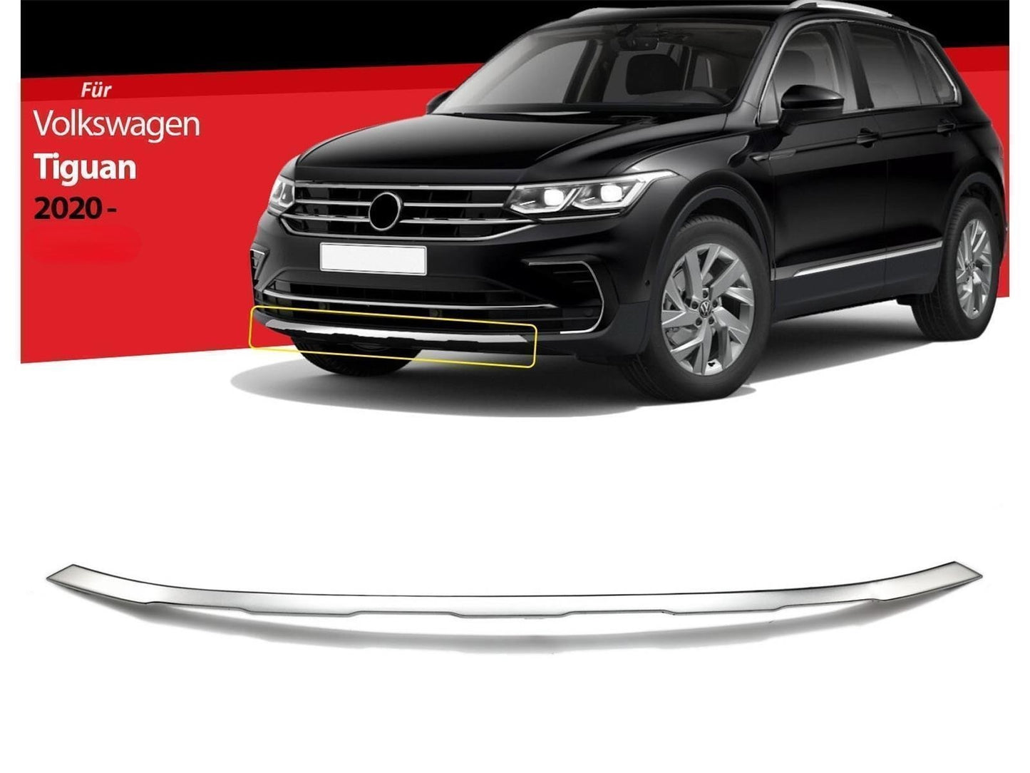 Stoßstangenleiste Vorne Abdeckung Edelstahl Matt für VW Tiguan 2020-24 Allspace