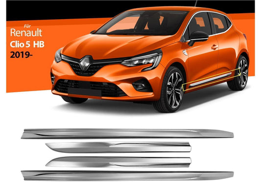 Türleisten Edelstahl Zierleisten Türschutz für Renault Clio 5 HB ab 2019 4 tlg