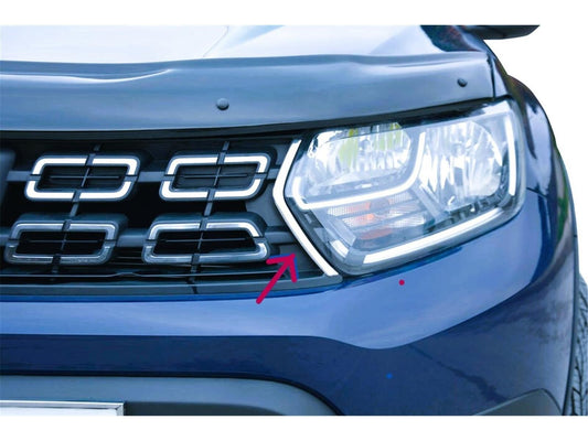 Kühlergrill Leisten für Dacia Duster 2018-2024 2 tlg Edelstahl Grillleisten