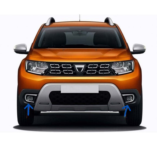 Nebelscheinwerfer Reflektorrahmen für Dacia Duster 2018-2024 Edelstahl Silber