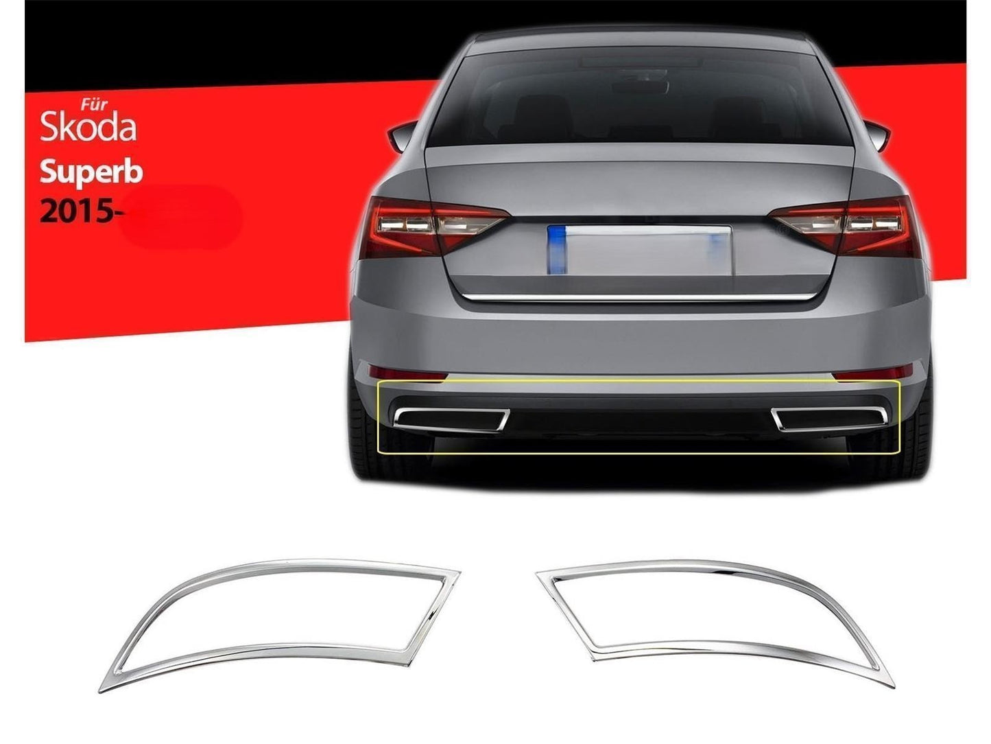 Auspuffblende Rahmen  Abdeckung und Diffusor Leiste für Skoda Superb 3 2015-2024