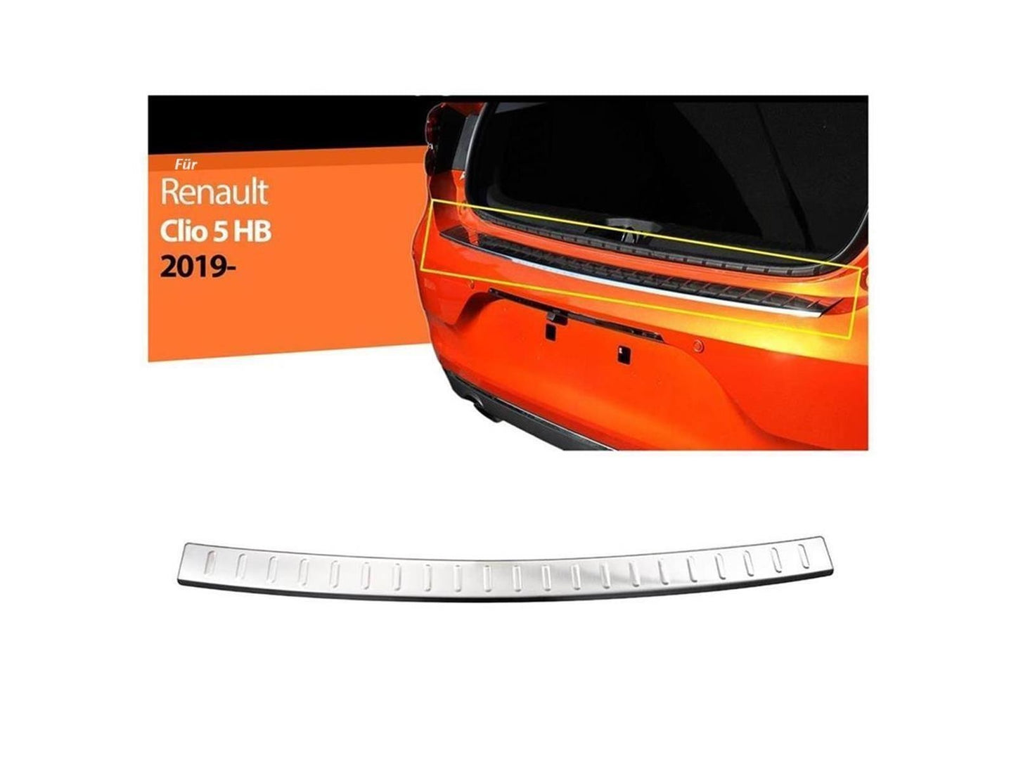 Ladekantenschutz für Renault Clio 5 ab 2019 Stoßstangenschutz Edelstahl Chrom