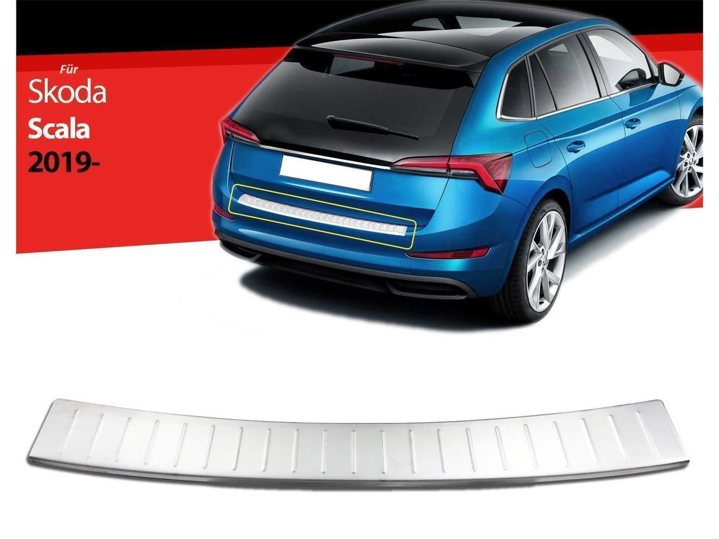 Ladekantenschutz für Skoda Scala ab 2019 Stoßstangenschutz Edelstahl Chrom