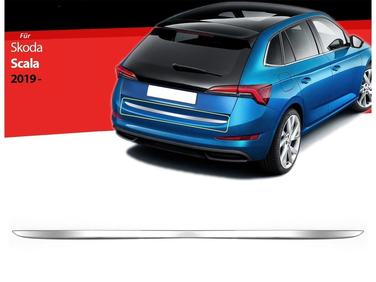 Kofferraumleiste Heckklappenleiste für Skoda Scala ab 2019 Edelstahl Chrom