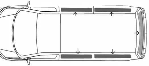Sonnenschutz Vorhänge Set für Mercedes Sprinter W906 L2 VW Crafter 2006-2018 Grau