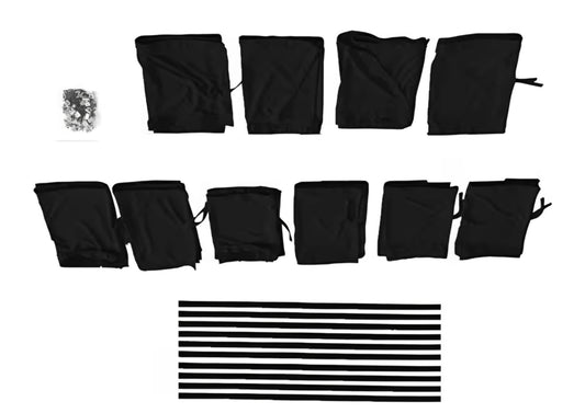 Sonnenschutz Vorhänge Set für Mercedes Vito W639 2003-2014 L1 Schwarz Gardinen