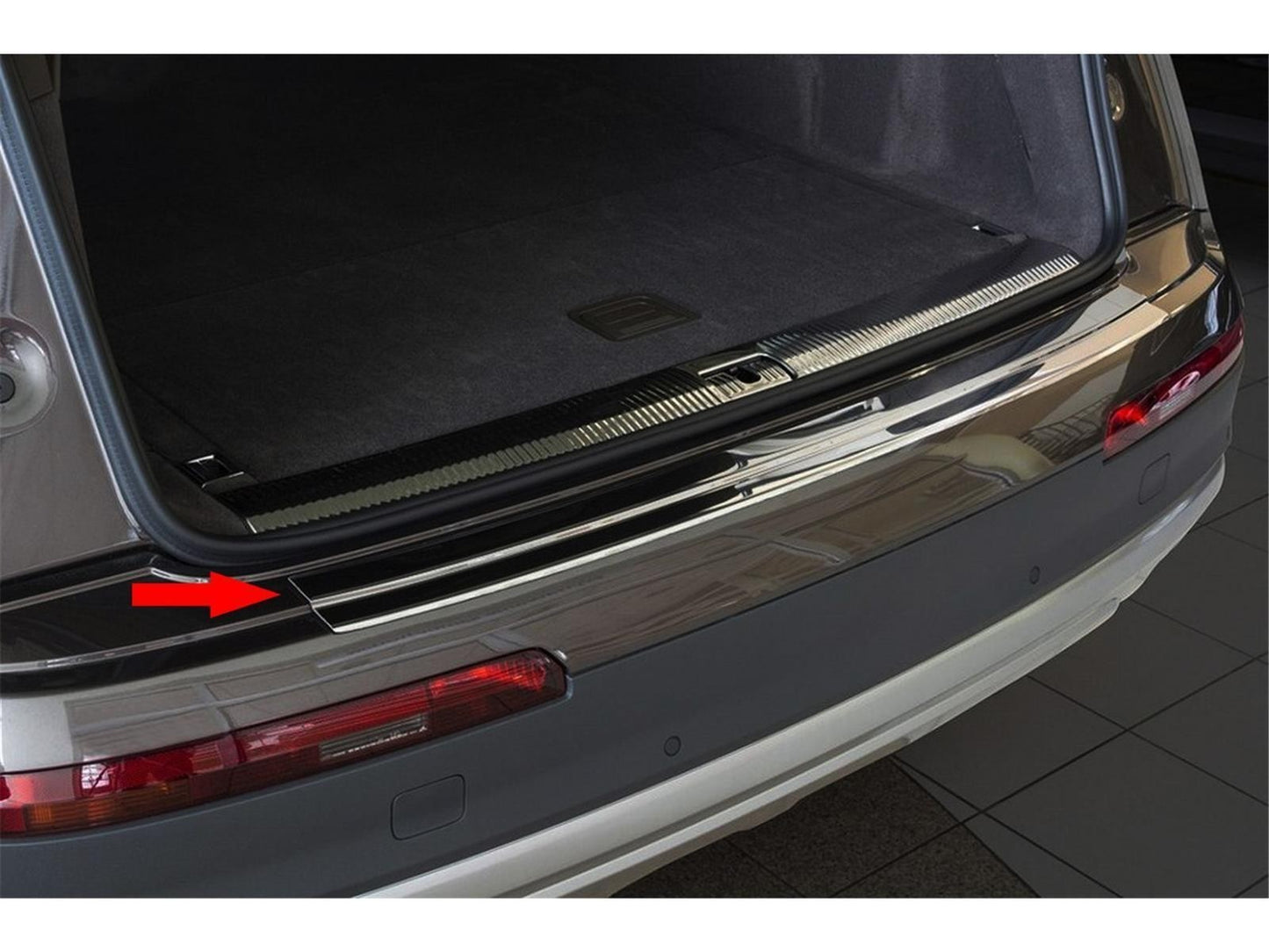 Ladekantenschutz für Audi Q7 ab 2015 Silber Stoßstangenschutz Edelstahl Chrom