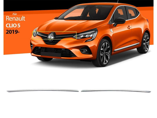 Kühlergrill Leisten Edelstahl Chrom für Renault Clio 5 HB ab 2019 2 tlg