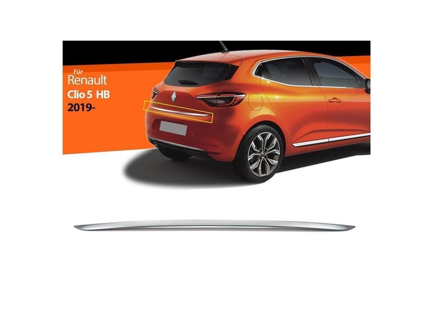 Kofferraumleiste Heckklappenleiste Unten Edelstahl für Renault Clio 5 HB ab 2019