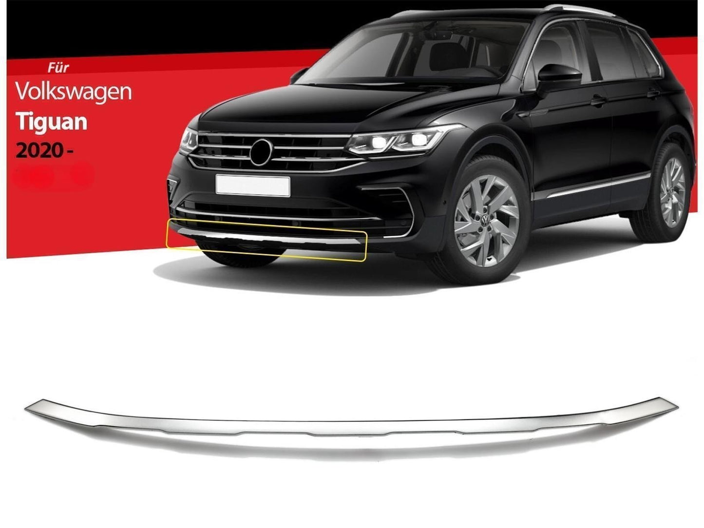 Stoßstangenleiste Vorne Abdeckung Edelstahl für VW Tiguan ab 2020-2024 Allspace