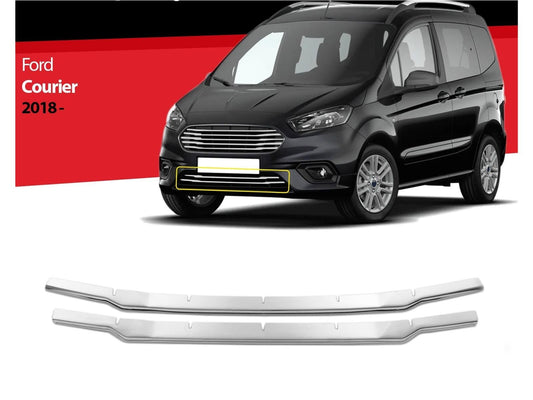 Stoßstangenleiste für Ford Tourneo Courier 2018-2023 Edelstahl 2 tlg Silber