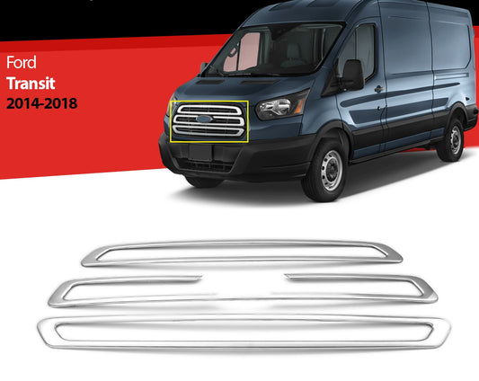 Kühlergrill Leisten für Ford Transit 2014-2018 Edelstahl Grillleisten 3 tlg