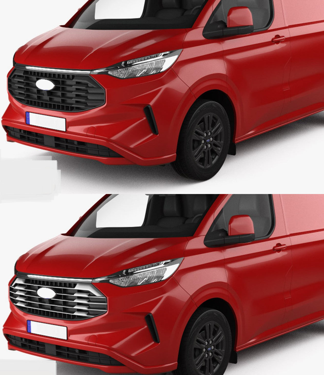 Kühlergrill Leisten für Ford Transit Custom ab 2023 Chrom Grillleisten 9 tlg