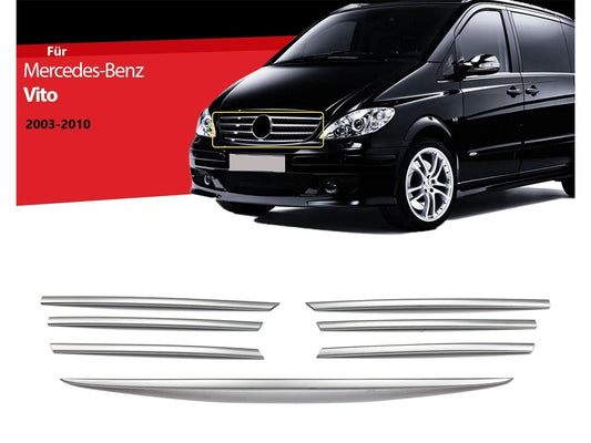 Kühlergrill Leisten Edelstahl für Mercedes Vito W639 2003-2010 7 tlg