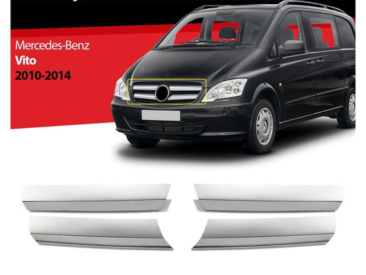 Kühlergrill Leisten für Mercedes Vito W447 2010-2014 4 tlg Edelstahl Zierleisten