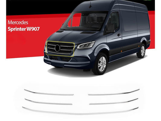 Kühlergrill Leisten für Mercedes Sprinter W907 ab 2018 Edelstahl 5 tlg