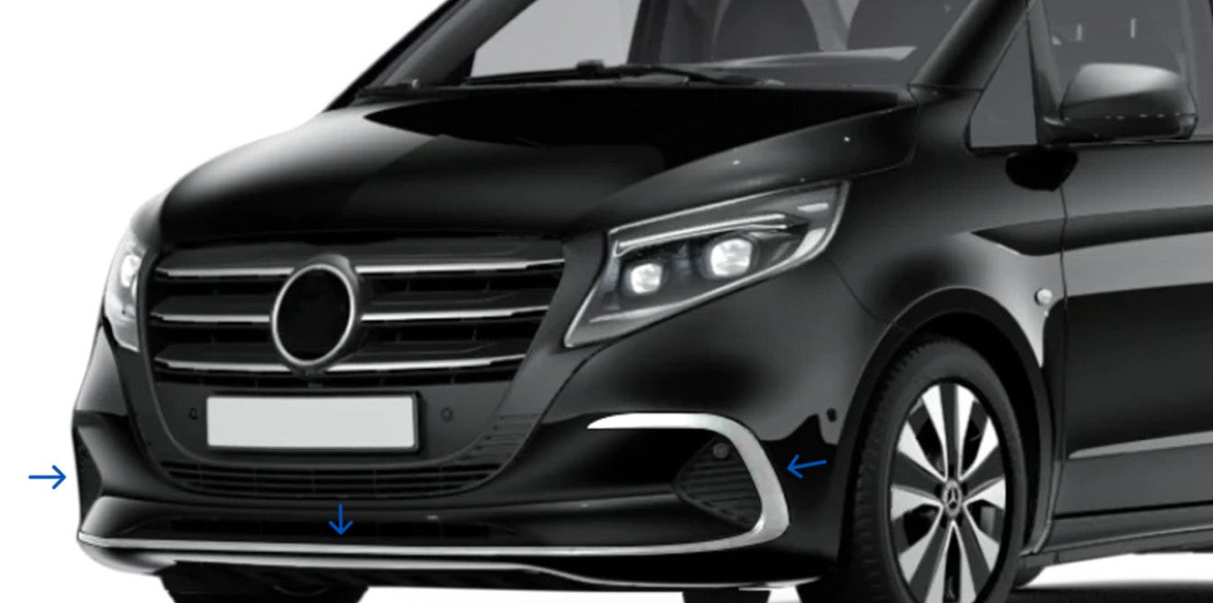 Nebelscheinwerfer Stoßstangenleiste für Mercedes Vito ab 2024 Zierleisten 3 tlg