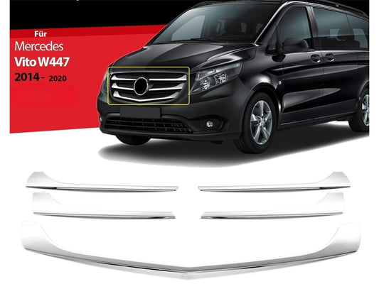 Kühlergrill Leisten für Mercedes Vito W447 2014-2020 5 tlg Edelstahl Zierleisten