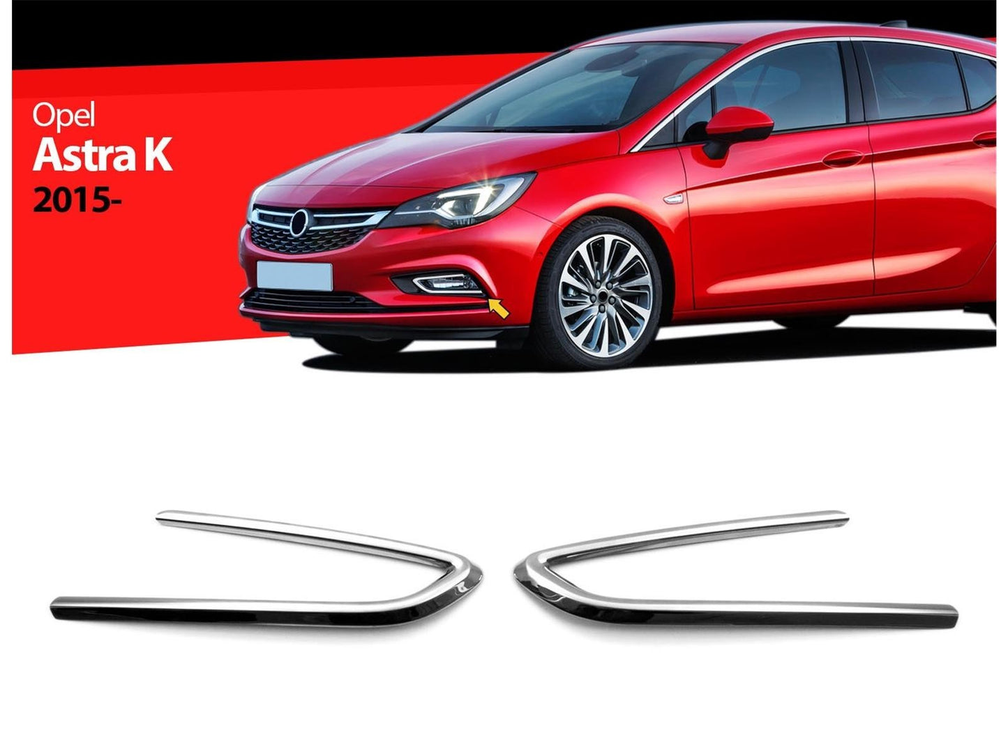 Nebelscheinwerferblenden für Opel Astra K ab 2015 Edelstahl 2 tlg