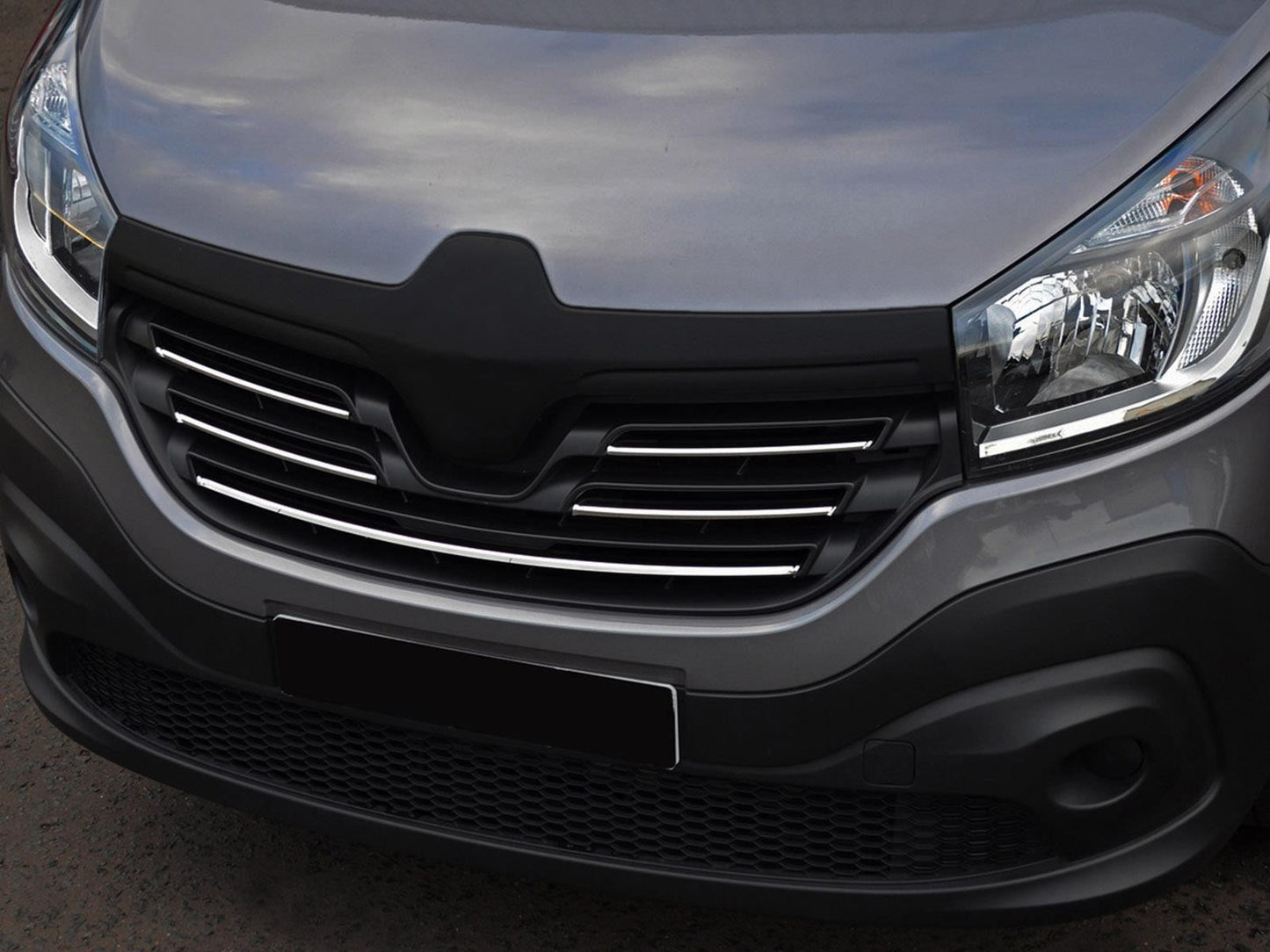 Kühlergrill Leisten Edelstahl Chrom für Renault Trafic 3 III 2015-2019 5 tlg