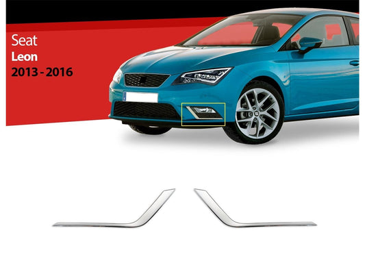 Nebelscheinwerferblenden für Seat Leon 3 2013-2016 Edelstahl Zierleiste 2 tlg