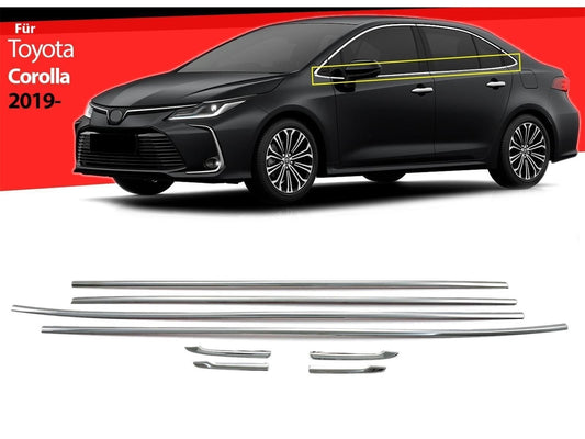Fensterleisten Zierleisten für Toyota Corolla ab 2019 8 tlg Edelstahl Chrom