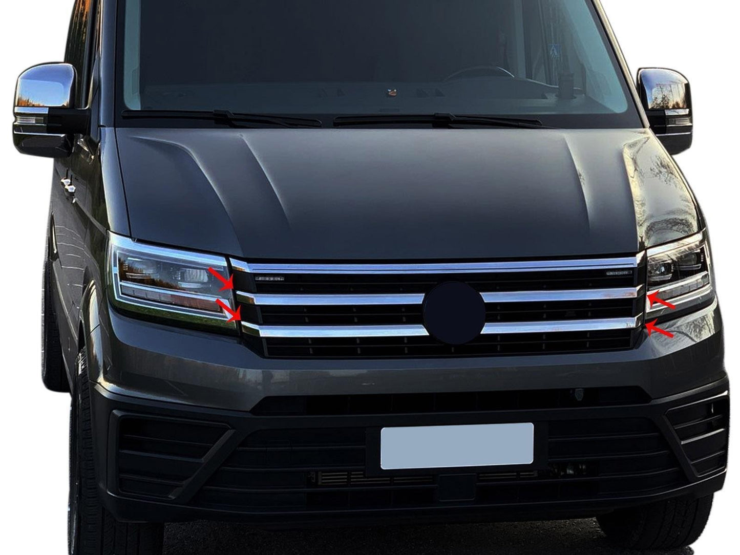 Kühlergrill Leisten für VW Crafter ab 2017 4 tlg Edelstahl Chrom Grillleisten