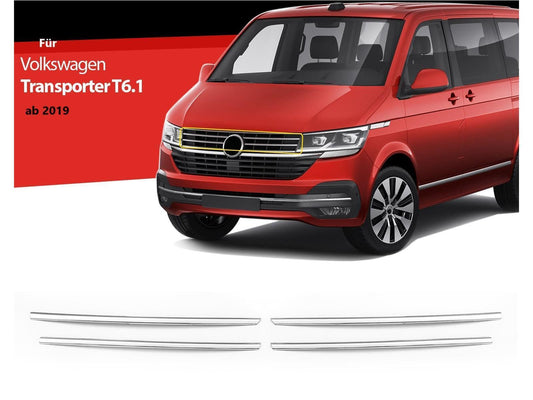 Kühlergrill Leisten Edelstahl für VW Transporter T6.1 ab 2019 4 tlg