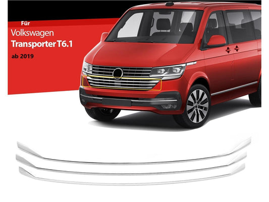 Kühlergrill Leisten Edelstahl für VW Transporter T6.1 ab 2019 3 tlg