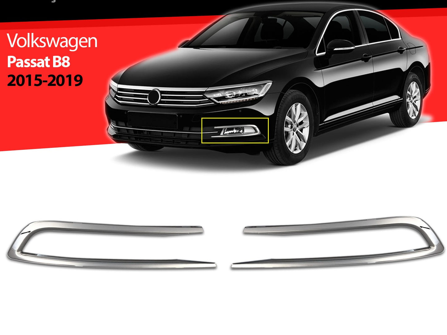 Nebelscheinwerfer Leiste für VW Passat 3C B8 2015-2019 Edelstahl Zierleisten