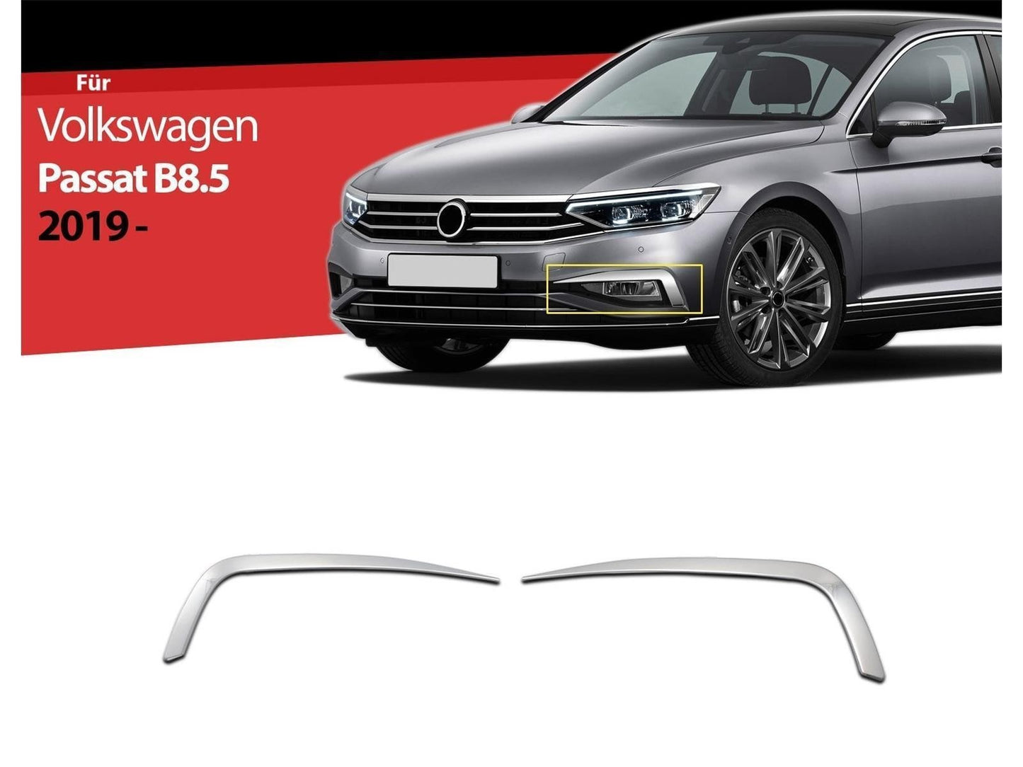 Nebelscheinwerferrahmen Nebelscheinwerfer für VW Passat B8.5 ab 2019 2 tlg