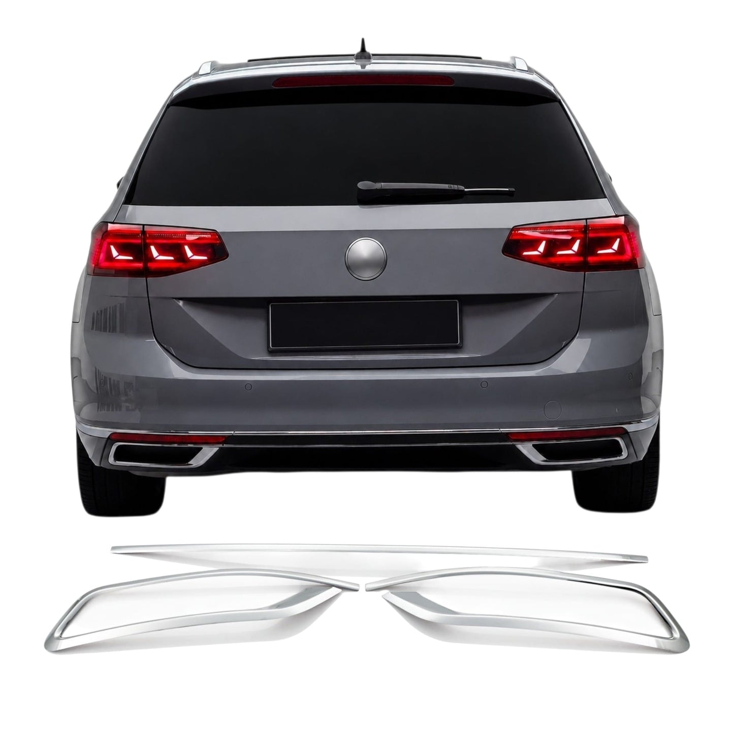 Auspuffblenden Diffusorleiste für VW Passat B8,5 ab 2019 Auspuff Attrappen 3 tlg