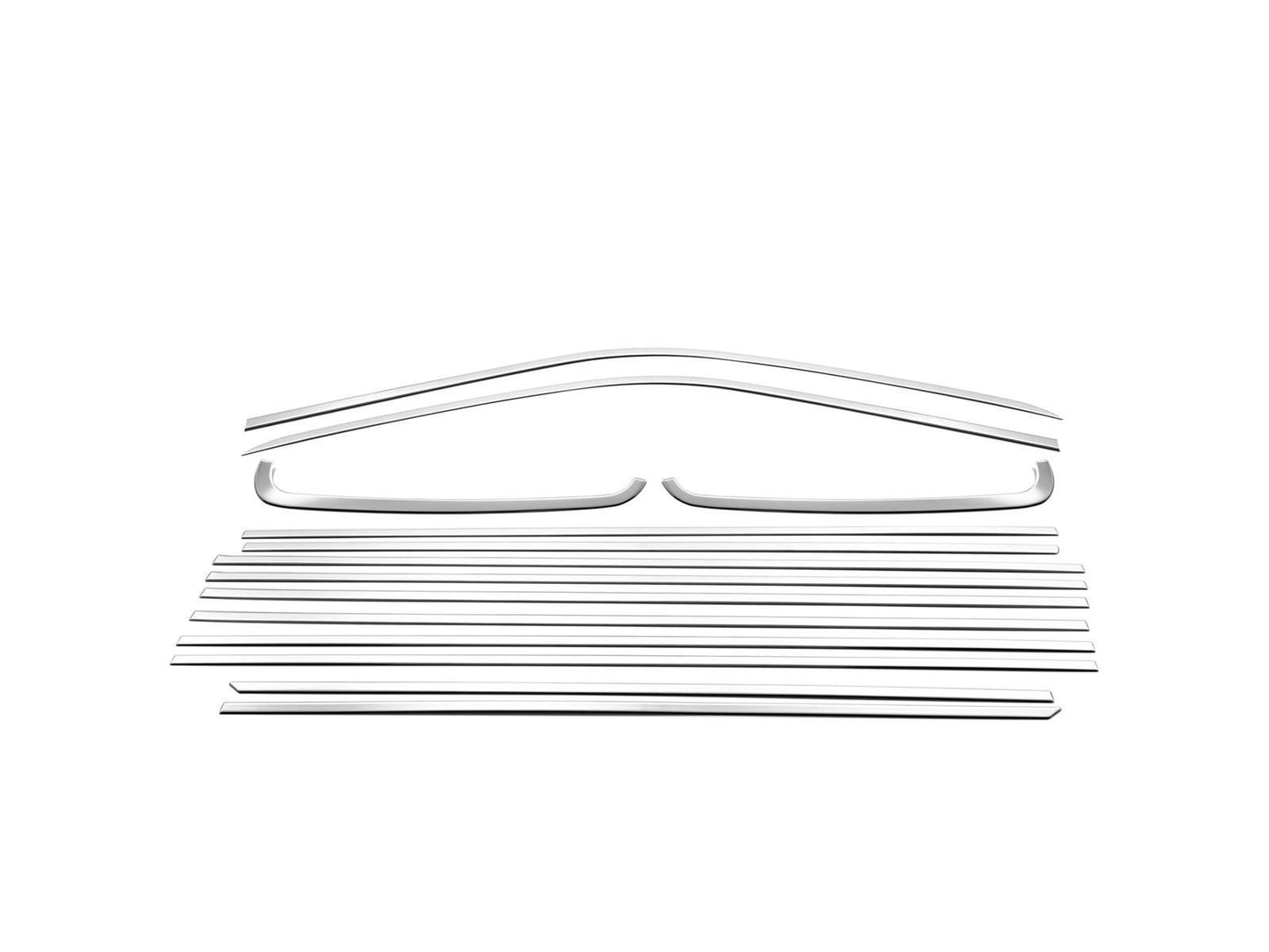 Fensterleisten für VW T5 T6 Multivan Caravelle 2003-2024 L2 14 tlg Zierleisten