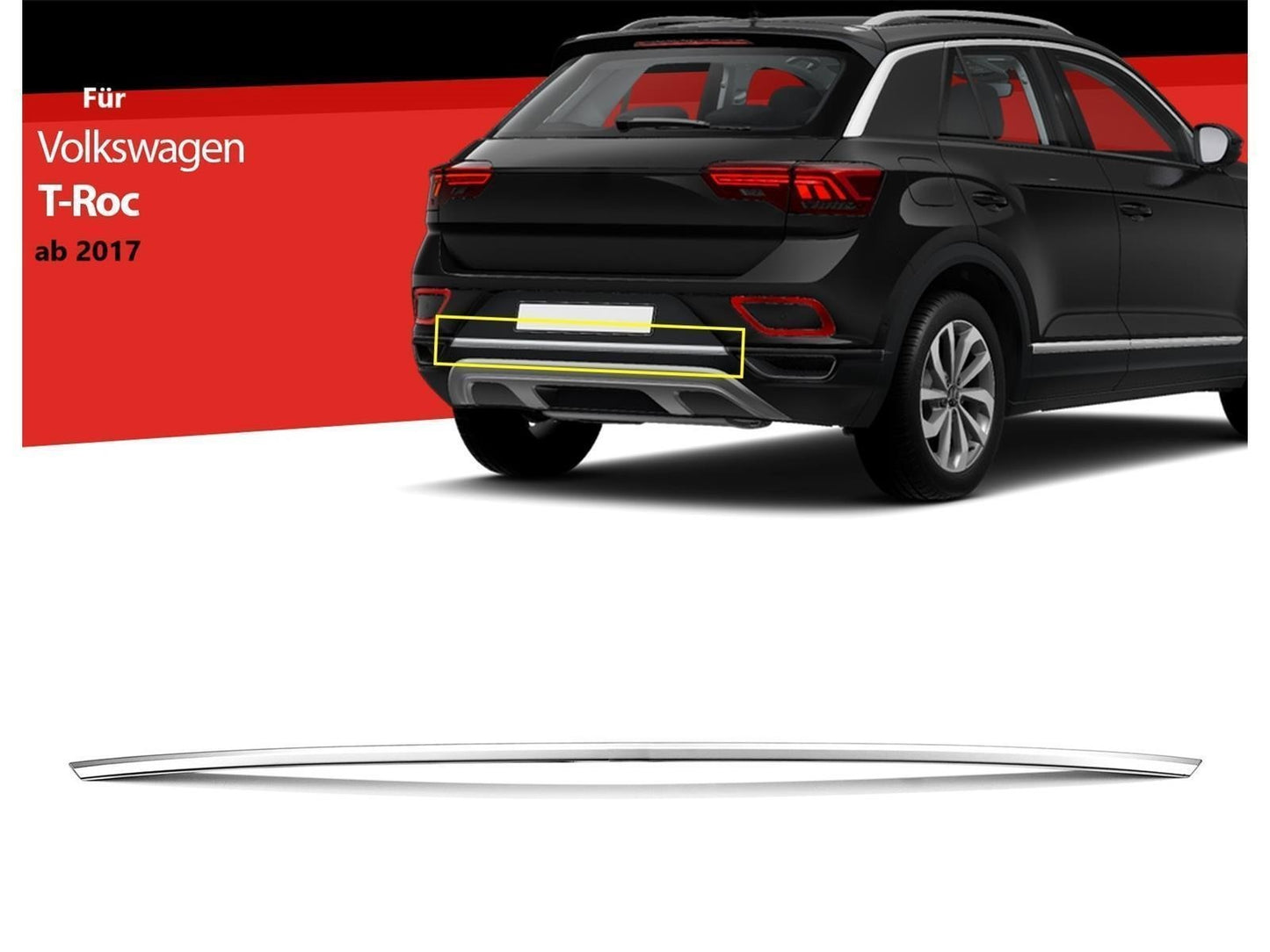 Diffusor Leiste Stoßstangenleiste für VW T-Roc 2017-2024 Edelstahl Zierleiste