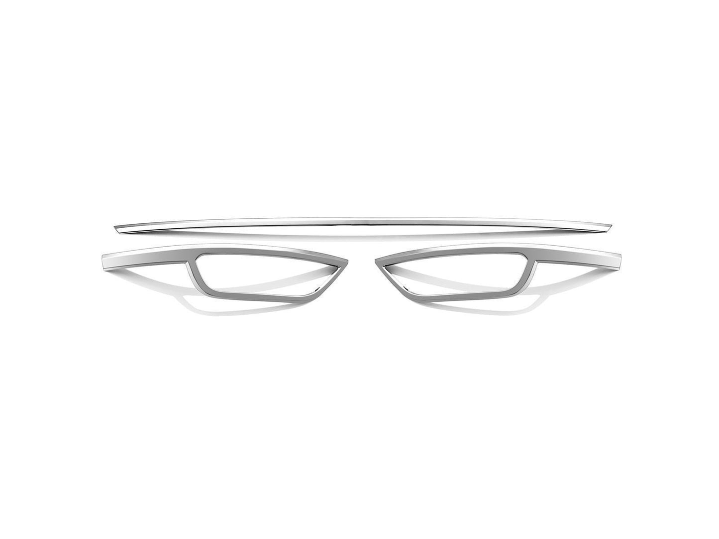 Auspuffblende Abdeckung Diffusor Leiste für VW T-Roc 2017-2024 3 tlg Edelstahl
