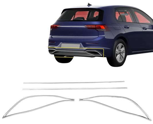 Auspuffblenden Diffusor Leiste für VW Golf 8 Zierleisten Edelstahl ab 2020