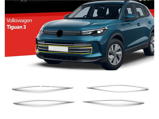 Kühlergrill Leisten für VW Tiguan 3 ab 2024 Edelstahl Grillleisten 6 tlg