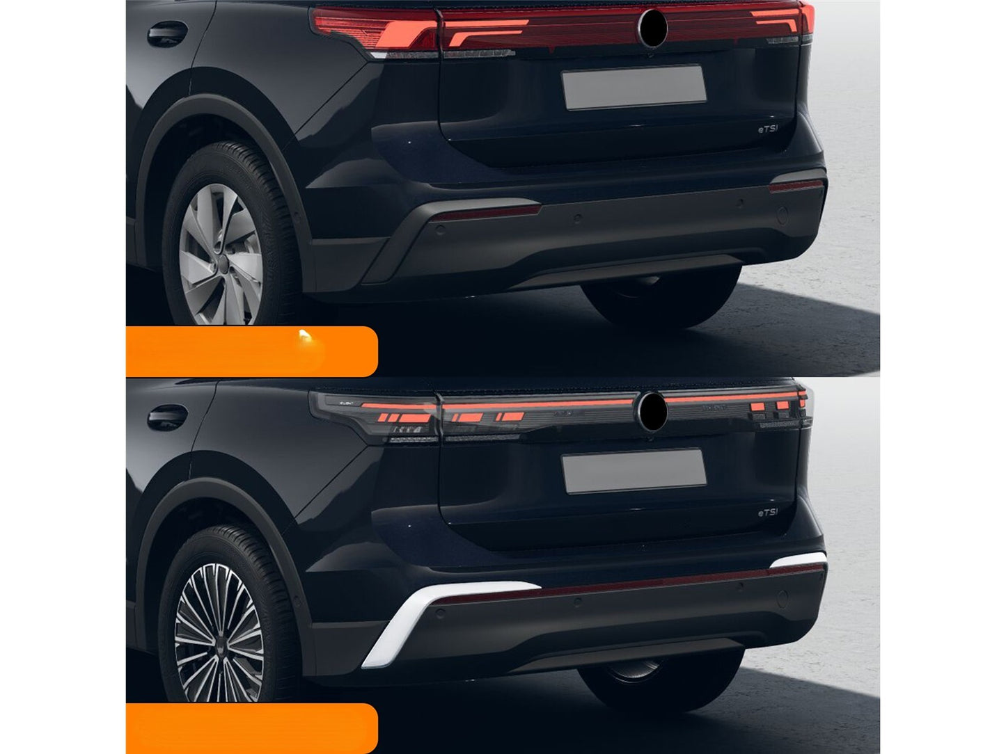 Heckstoßstangen Diffusor Stoßstangenleiste für VW Tiguan 3 Edelstahl 2 tlg