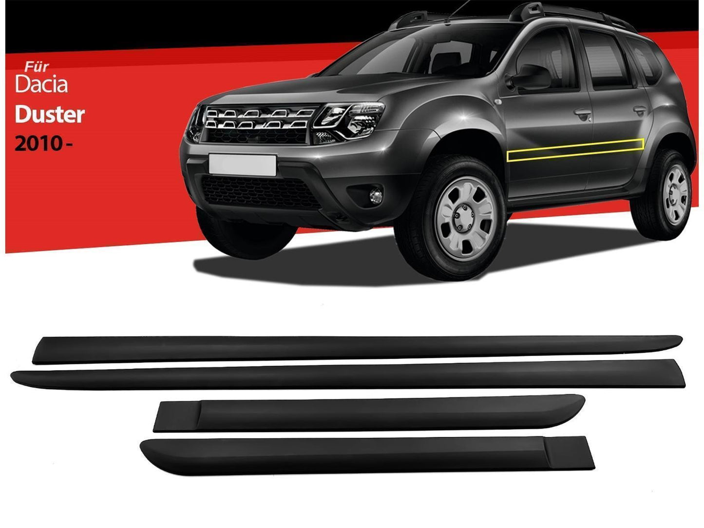 Türleisten Zierleisten Türschutz Autoschutz ABS für Dacia Duster bj. 2010 - 2018