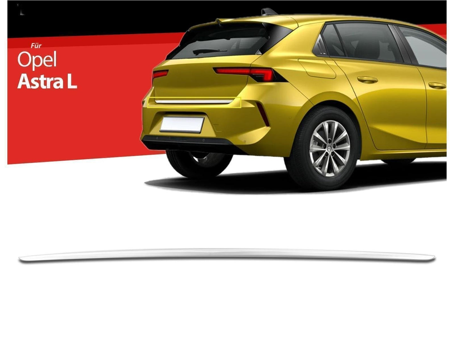 Kofferraumleiste Heckklappenleiste für Opel Astra L ab 2022 Edelstahl Chrom