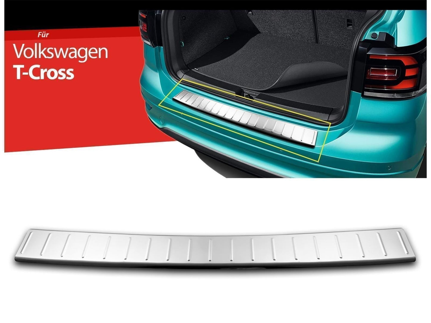 Ladekantenschutz für VW T-Cross 2018-2023 Stoßstangenschutz Edelstahl Chrom