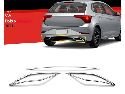 Auspuffblende Abdeckung Rahmen und Diffusor Leiste für Volkswagen Polo ab 2021